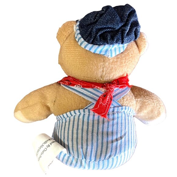 Train Engineer Plush Teddy Bear 6" Sitting Railroad Soft Toy Charles Products - Picture 2 of 4